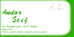 andor seif business card
